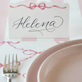 Pink Bow Place Cards