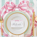 Pink Bow Place Cards