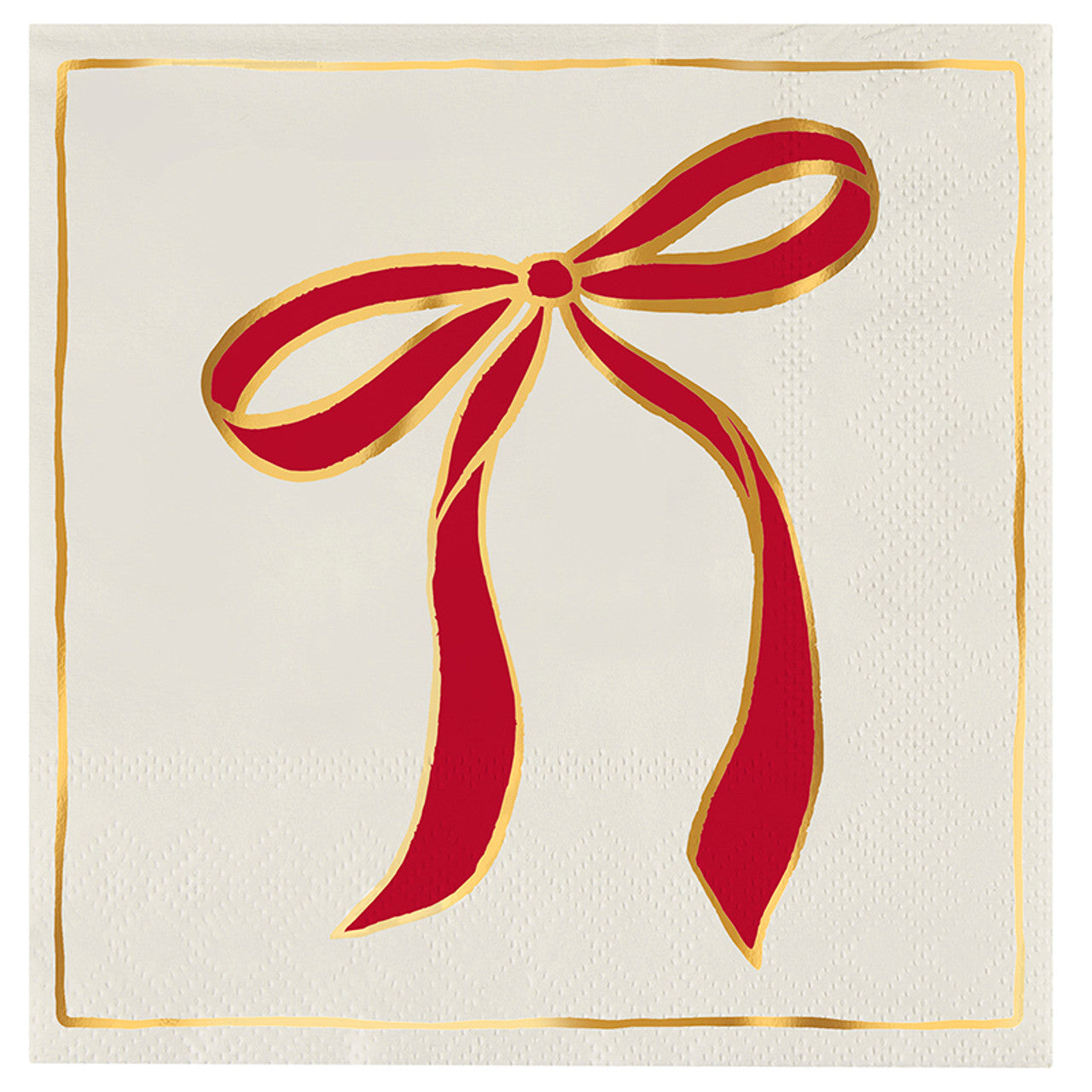 Red Bow Beverage Napkins