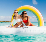 Inflatable Rainbow Daybed Pool Raft & Float