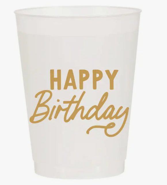 Happy Birthday Shatterproof Cups - Pack of 6