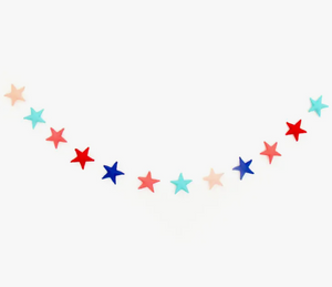 Red, White, and Blue Stars Felt Garland