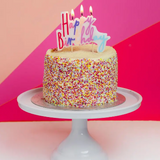 Pastel Happy Birthday Candle Cake Topper