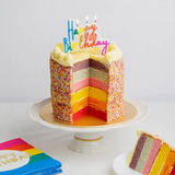 Rainbow Happy Birthday Candle Cake Topper