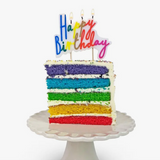 Rainbow Happy Birthday Candle Cake Topper