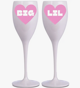 Big/Lil Plastic Champagne Flutes