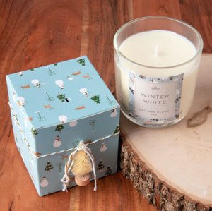 Boxed Candle - Snowman/Winter White