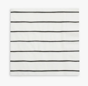 Frenchie Striped Ink Dinner Napkins