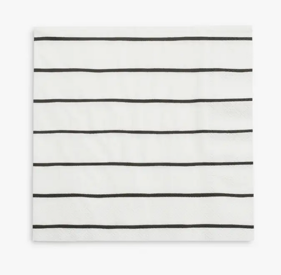 Frenchie Striped Ink Dinner Napkins