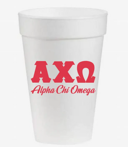 Alpha Chi Omega Styrofoam Cups