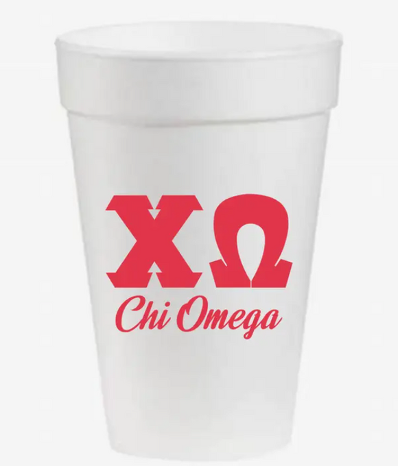 Chi Omega Styrofoam Cups