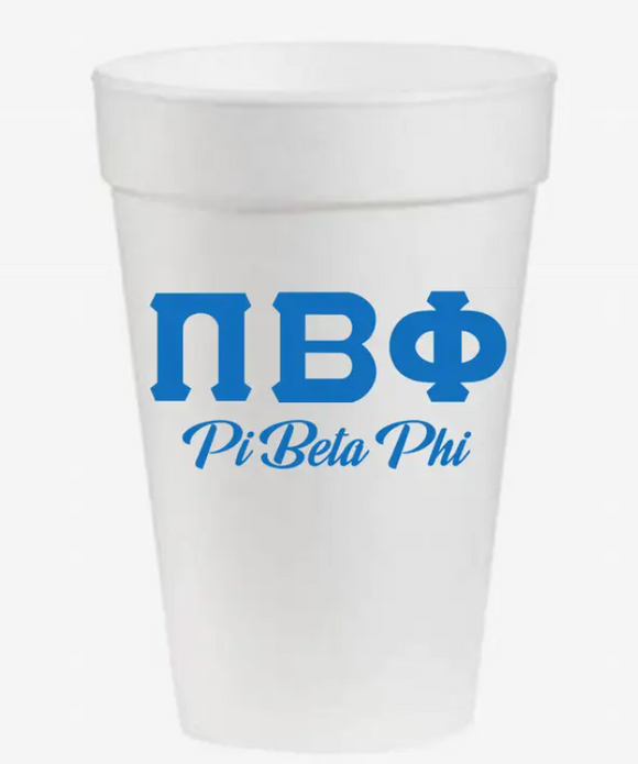 Pi Beta Phi Styrofoam Cups