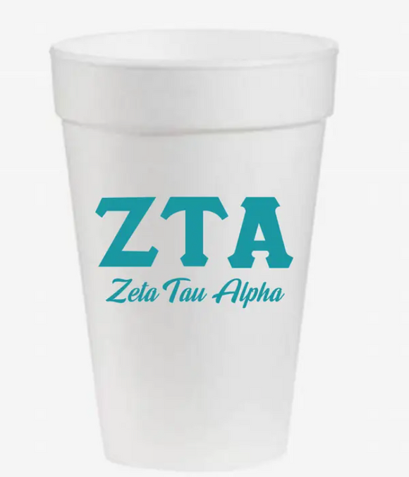 Zeta Tau Alpha Styrofoam Cups