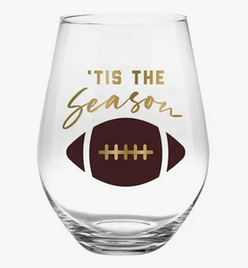 Tis The Season Football Jumbo Wine Glass