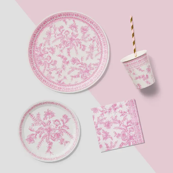 Pink Toile Small Plates