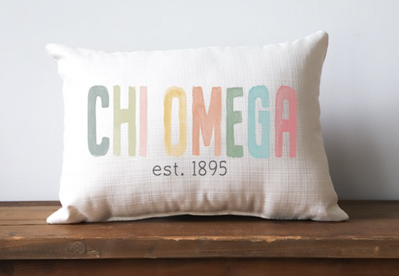 Chi Omega Happy Pillow