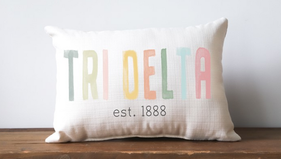 Tri Delta Happy Pillow