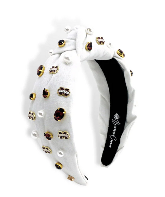 White Mississippi State University Logo Headband
