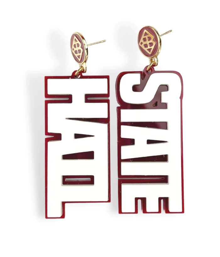 White Hail State Earrings