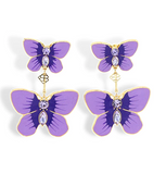 Hand Painted Butterfly Earrings - Purple