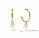 Sanibel Pearl Hoop & Charm Earrings - Gold/Pearl