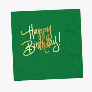 Kelly Green Happy Birthday Napkins