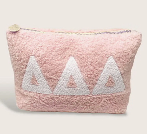 Sorority Greek Letter Teddy Pouch - Blush