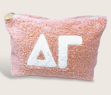 Sorority Greek Letter Teddy Pouch - Blush