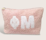 Sorority Greek Letter Teddy Pouch - Blush