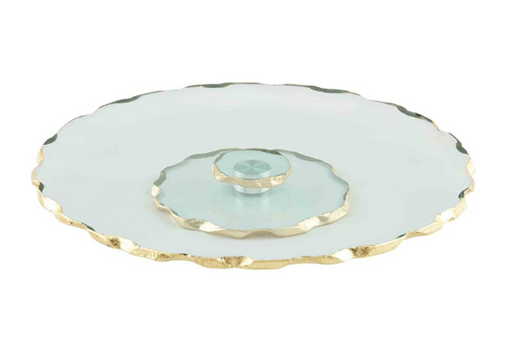 Gold Edge Glass Lazy Susan