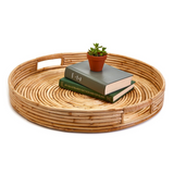 Cane Hand-Crafted Rounded Tray