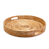 Cane Hand-Crafted Rounded Tray