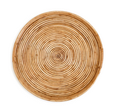 Cane Hand-Crafted Rounded Tray