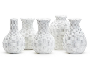 White Basket Weave Pattern Vase