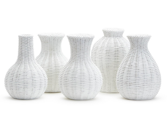 White Basket Weave Pattern Vase