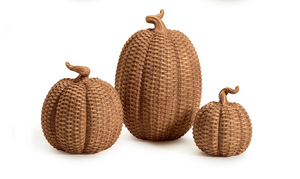 Basket Weave Pattern Pumpkin - Cognac