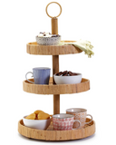 Adjustable 3-Tiered Hand-Crafted Rattan Centerpiece