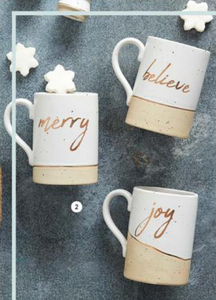 Gold Stoneware Holiday Mug