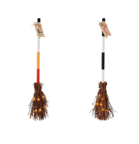 Light Up Broom Decor