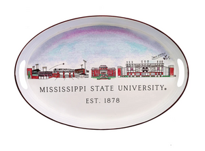 Mississippi State Skyline Oval Tray