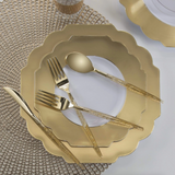 Scalloped Gold w/ White Plastic Side Plates