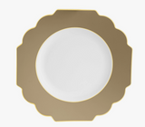 Scalloped Gold w/ White Plastic Side Plates