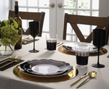 Scalloped Black w/ Gold Plastic Side Plates