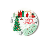 Christmas in the Village Town Round Trivet