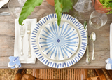 Iris Blue Drop 11 Ruffle Dinner Plate