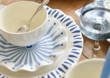 Iris Blue Drop 11 Ruffle Dinner Plate