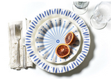 Iris Blue Drop 11 Ruffle Dinner Plate