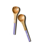 iRIS blue Drop Wooden Salad Sever Set