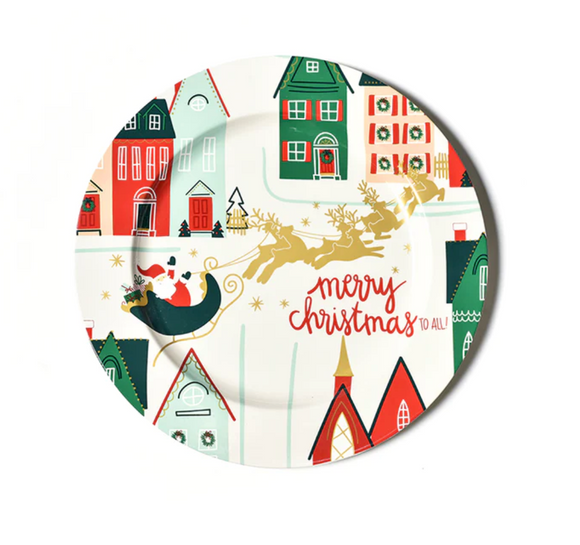 Vintage Christmas Village Platter