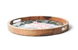 Balsam and Berry Holly Mango Wood Round Handled Tray